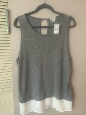 J. Crew Gray Layered Hem Tank Top XL